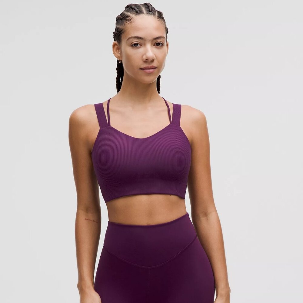 Like a Cloud Ribbed Longline Bra Light Support, D/DD Cup, size 8